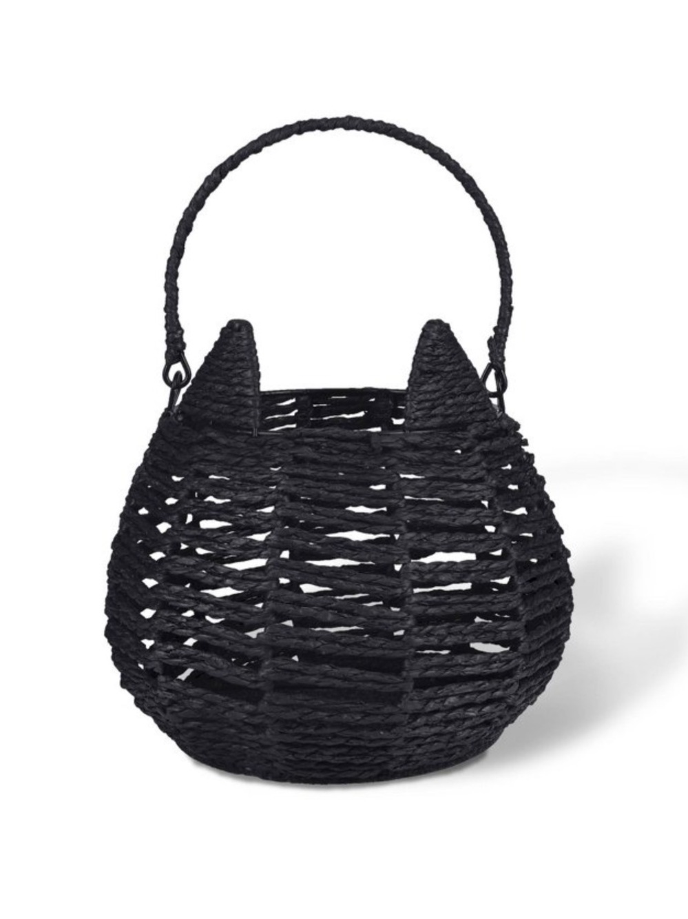 New! Woven Open-Weave Black Cat Basket with Handle Target Bullseye Playground